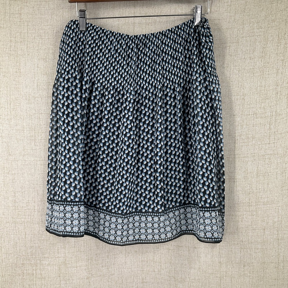 Max Studio Skirt Women XL Black Blue White‎ Pleated Boho Classic Preppy Flowy